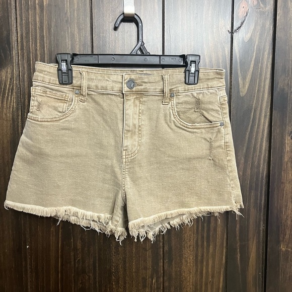 Kut From The Kloth-High Rise 3" Jean Shorts, Size 4-Beige/Tan - Picture 2 of 6